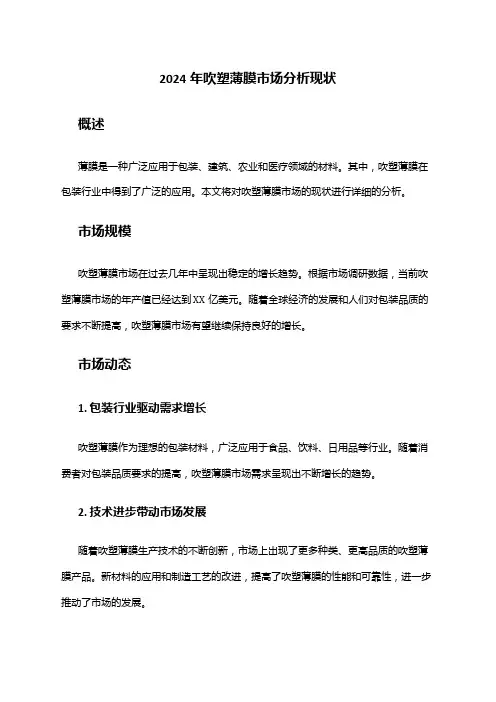 2024年吹塑薄膜市场分析现状