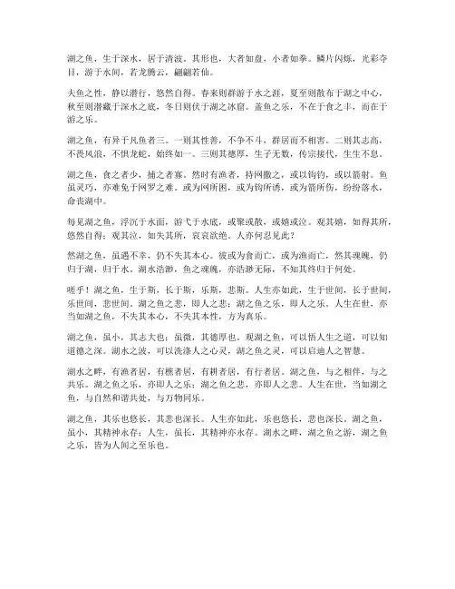 文言文湖之鱼翻译
