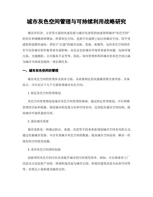 城市灰色空间管理与可持续利用战略研究