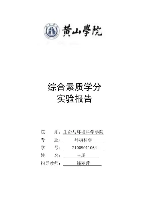 活性污泥的培养与分析报告