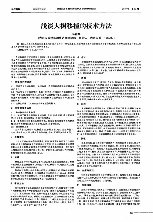 浅谈大树移植的技术方法