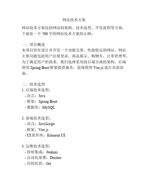 网站技术方案