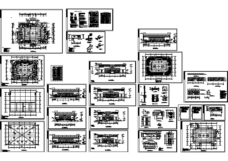 某地体育馆建筑施工图(标注详细)