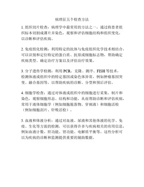 病理征五个检查方法