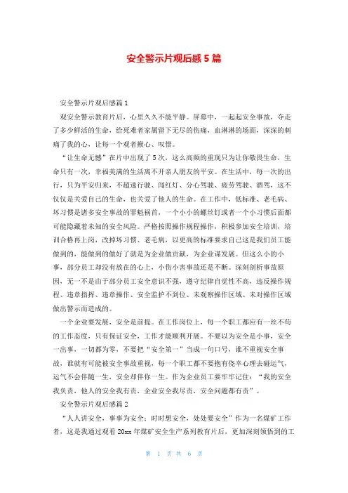 安全警示片观后感5篇