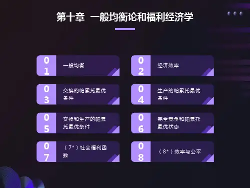 微观经济学类第十章一般均衡与福利经济学