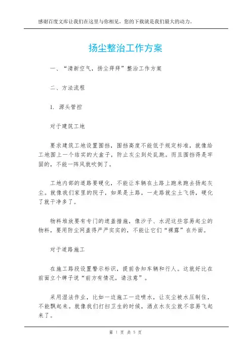 扬尘整治工作方案