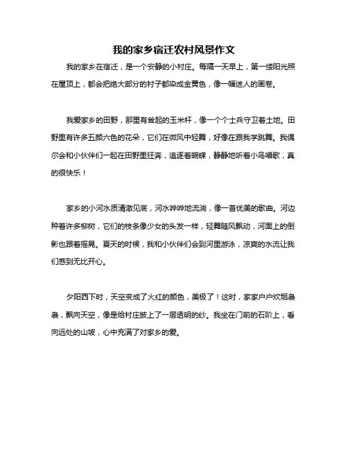 我的家乡宿迁农村风景作文