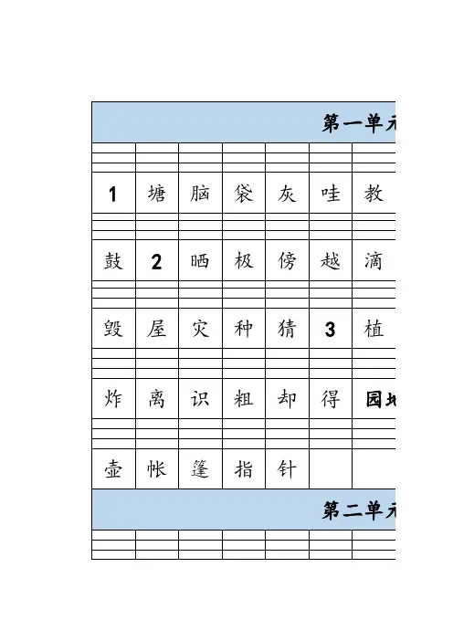 2024人教版语文二年级上册二类字(可注音)