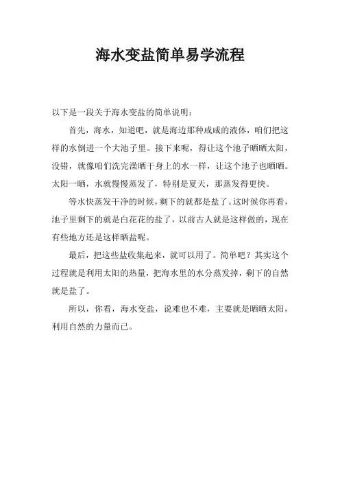 海水变盐简单易学流程