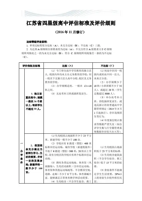 江苏省四星级高中评估标准及评价细则[精品文档]