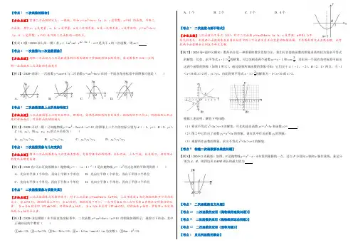 沪科版九年级第21章二次函数知识点