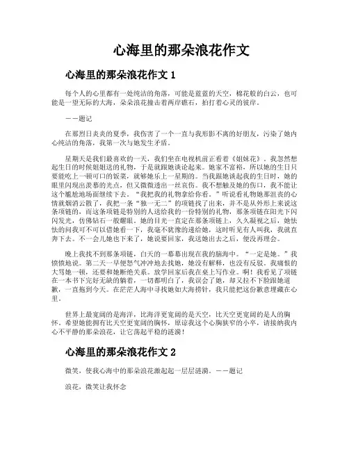 心海里的那朵浪花作文