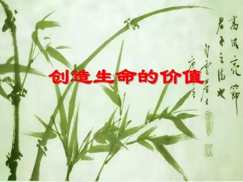 创造生命的价值 湘教版