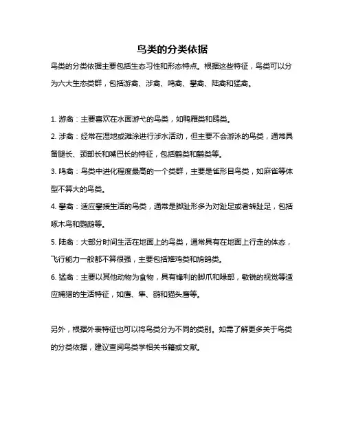 鸟类的分类依据
