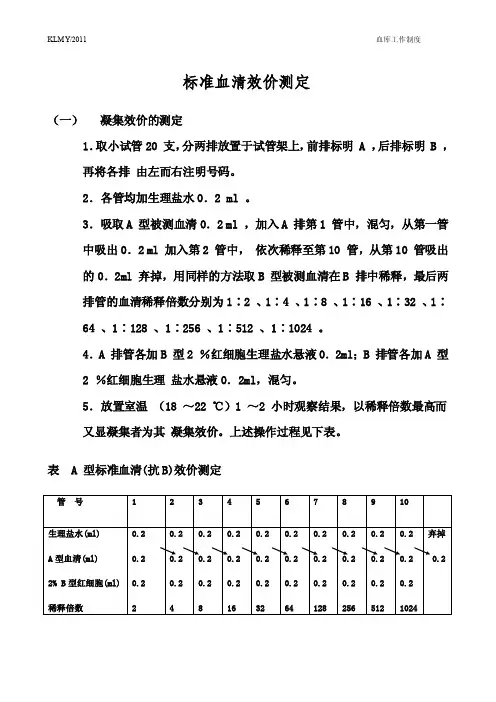 标准血清效价测定