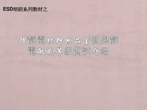 ESD静电敏感等级介绍ppt课件
