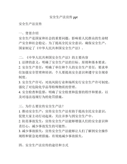 安全生产法宣传ppt