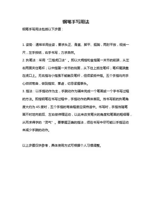 钢笔手写用法