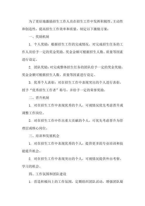 招生工作激励方案