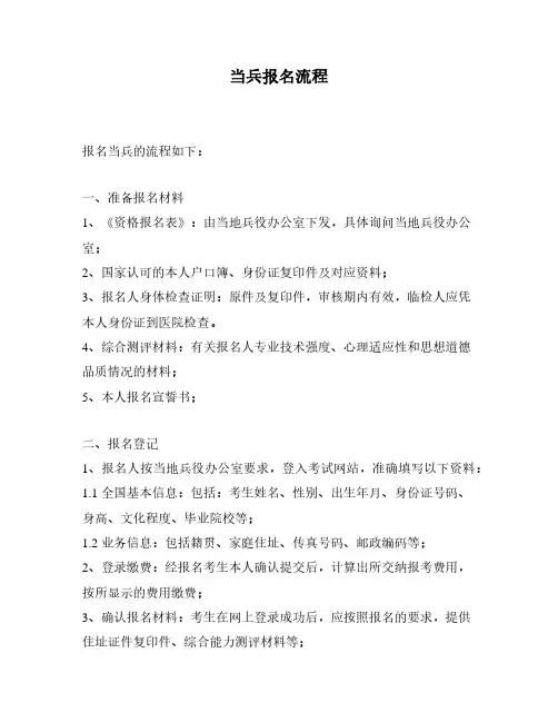 当兵报名流程