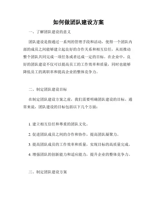 如何做团队建设方案