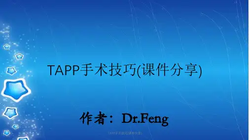 TAPP手术技巧(课件分享)