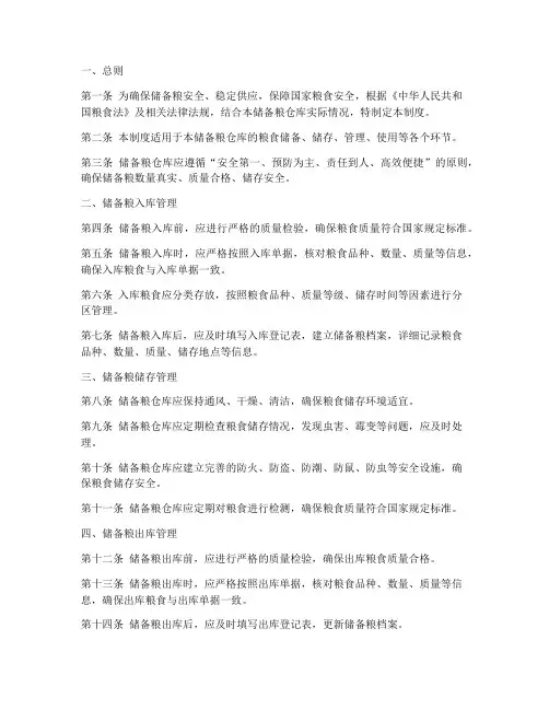 储备粮仓库管理制度