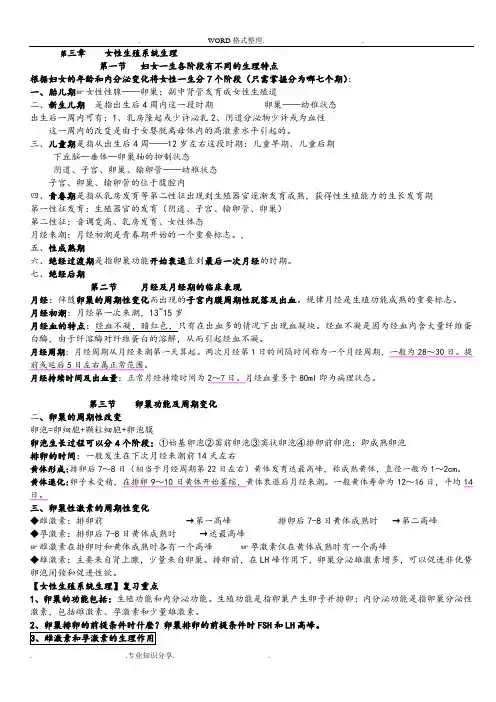 妇产科期末复习重点归纳