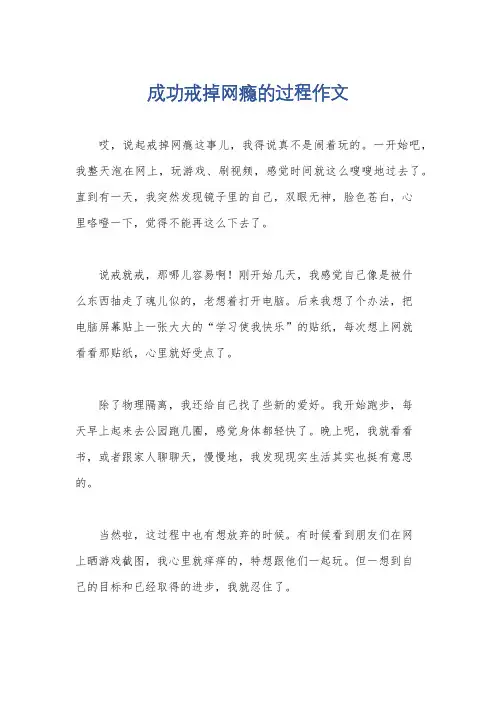 成功戒掉网瘾的过程作文