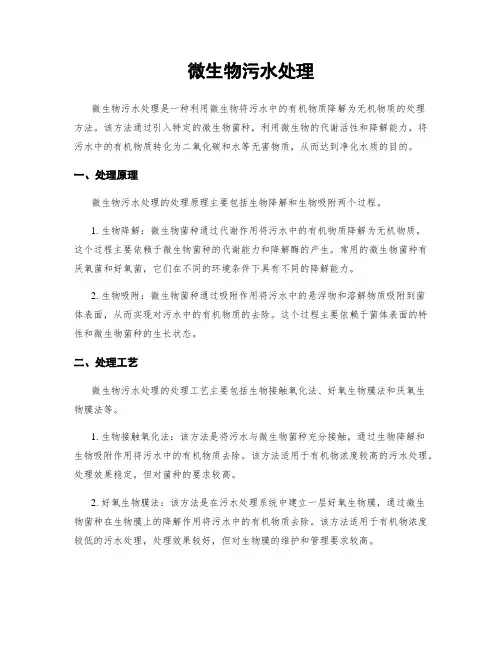 微生物污水处理