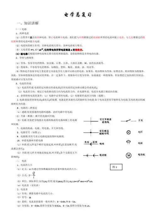 沪科版初中电学总复习
