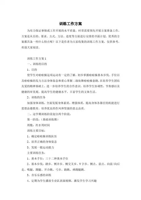 训练工作方案