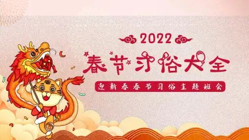 迎新春春节习俗主题班会PPT课件