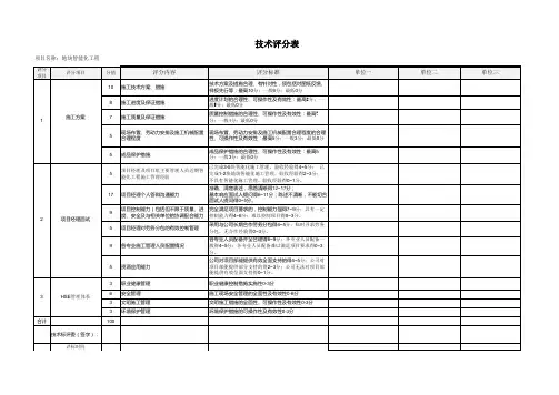 技术标评分表