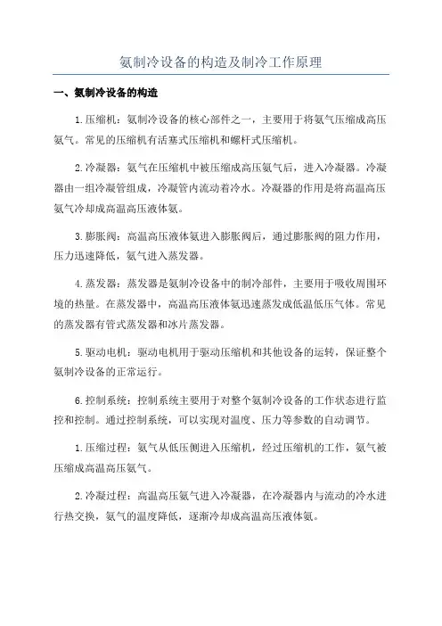 氨制冷设备的构造及制冷工作原理
