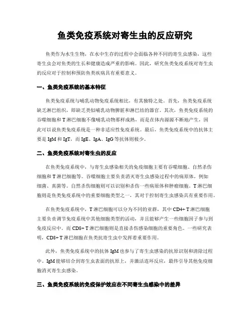 鱼类免疫系统对寄生虫的反应研究