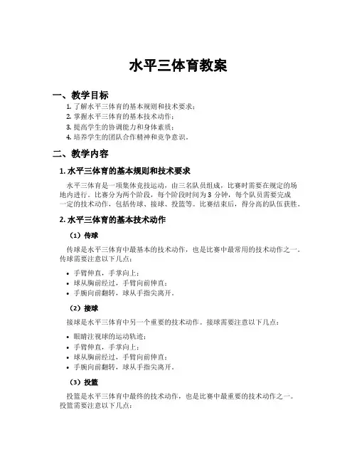 水平三体育教案
