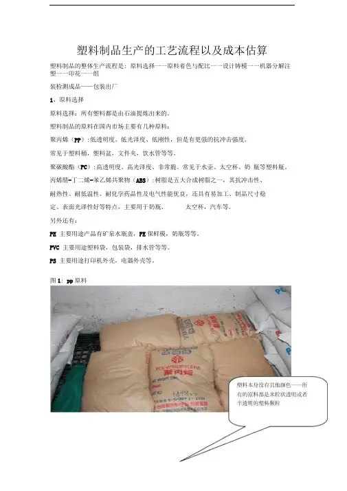 塑料制品生产的工艺流程以及成本估算