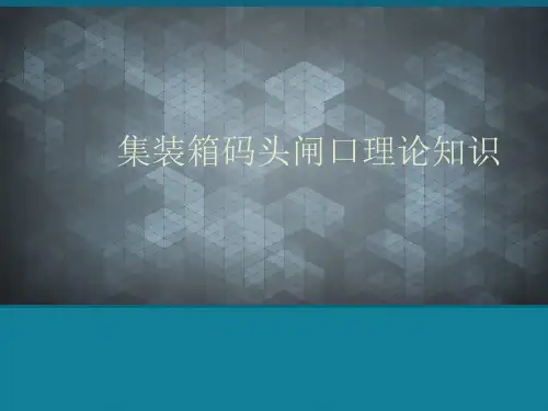 (优选)集装箱码头闸口理论知识.