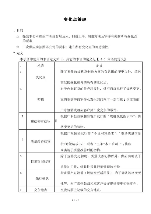 变化点管理