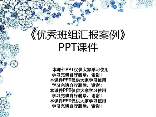 《优秀班组汇报案例》PPT课件