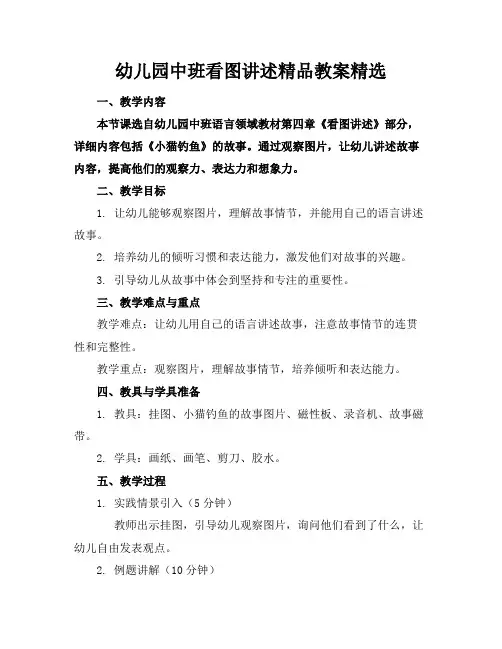 幼儿园中班看图讲述精品教案精选