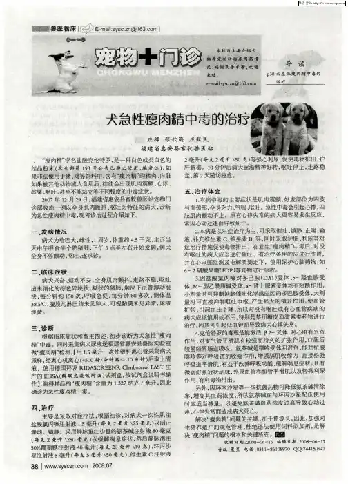 犬急性瘦肉精中毒的治疗