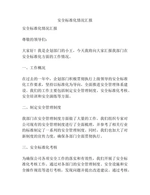 安全标准化情况汇报
