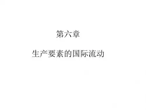 生产要素的国际流动(PPT43张)