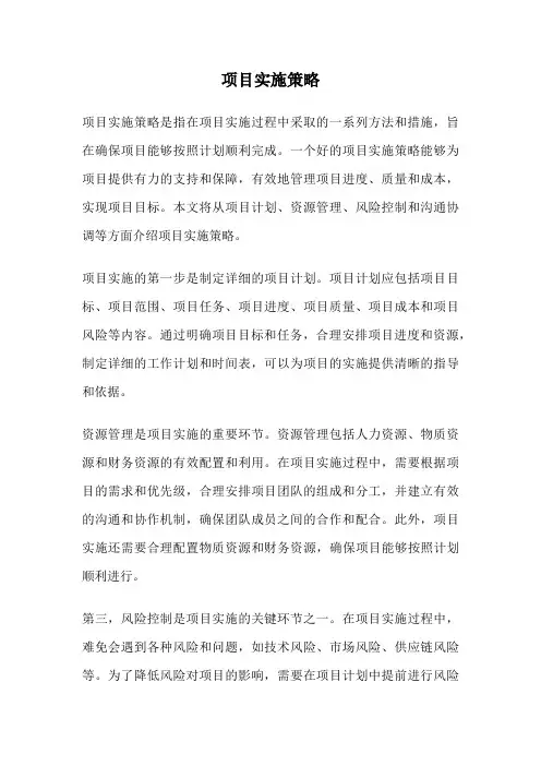 项目实施策略