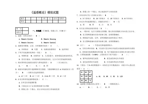 遥感模拟试题