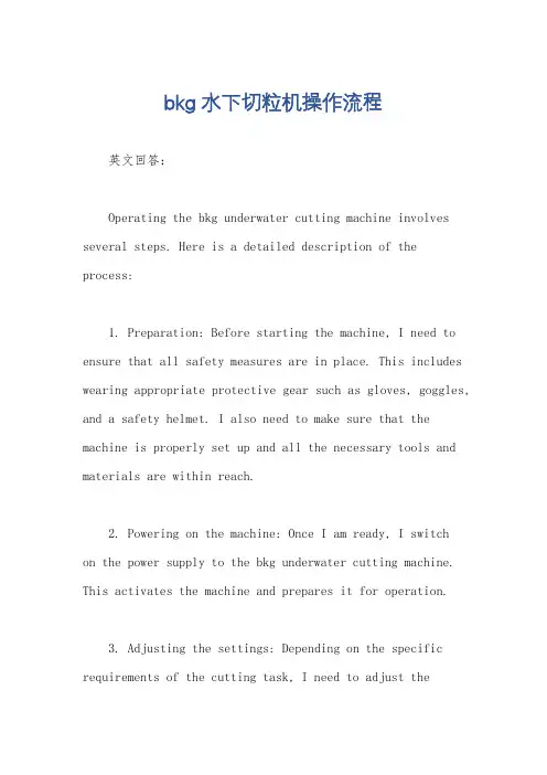 bkg水下切粒机操作流程
