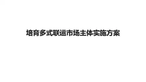 培育多式联运市场主体实施方案
